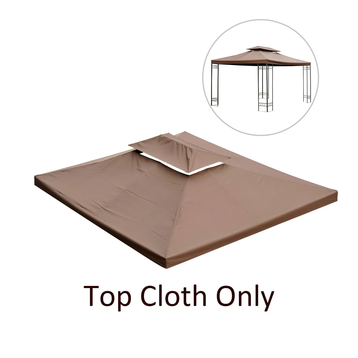 13x10 ft 2 Tier Gazebo Replacement Canopy Top (Top cover only) - Coffee