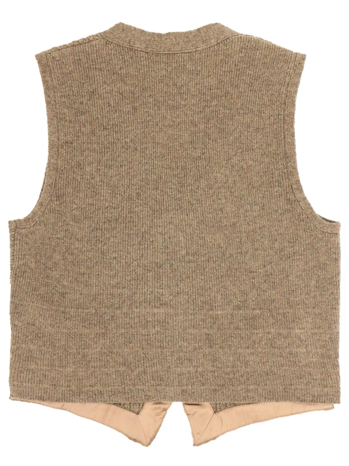 1940s Style Rufus Knitted Waistcoat in Oatmeal Beige