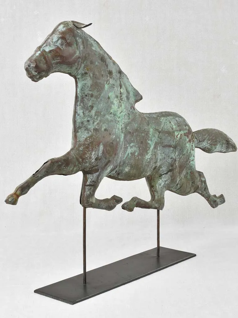 19th century French weather vane horse - copper 20"