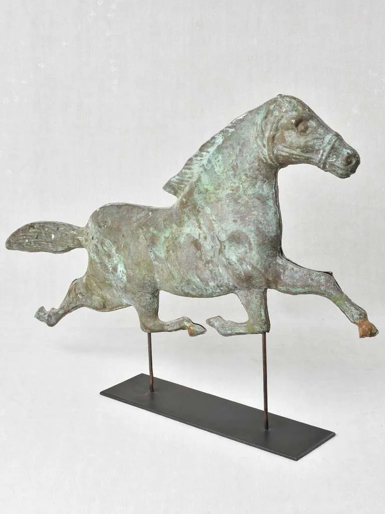 19th century French weather vane horse - copper 20"