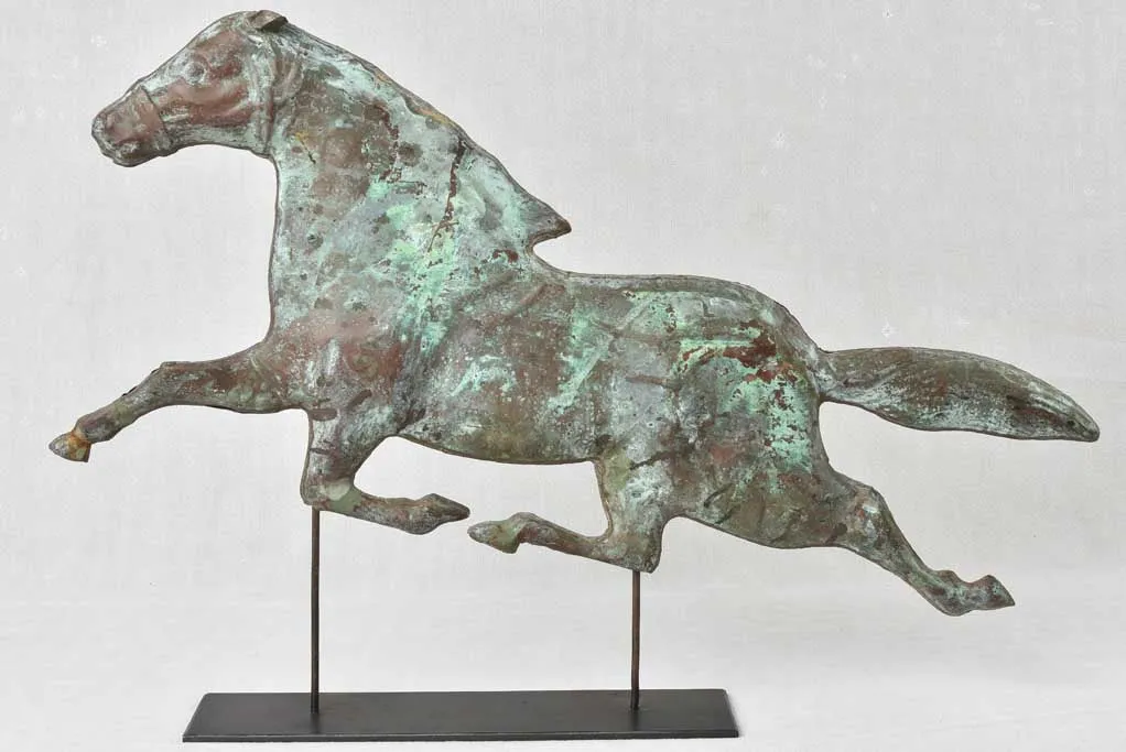 19th century French weather vane horse - copper 20"