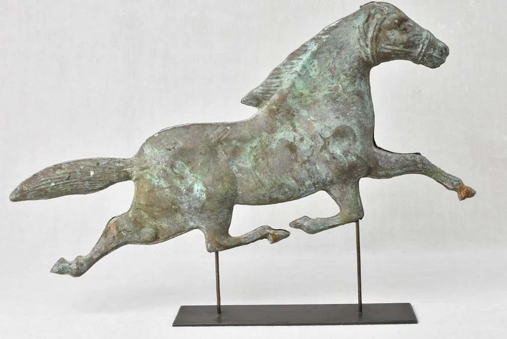 19th century French weather vane horse - copper 20"