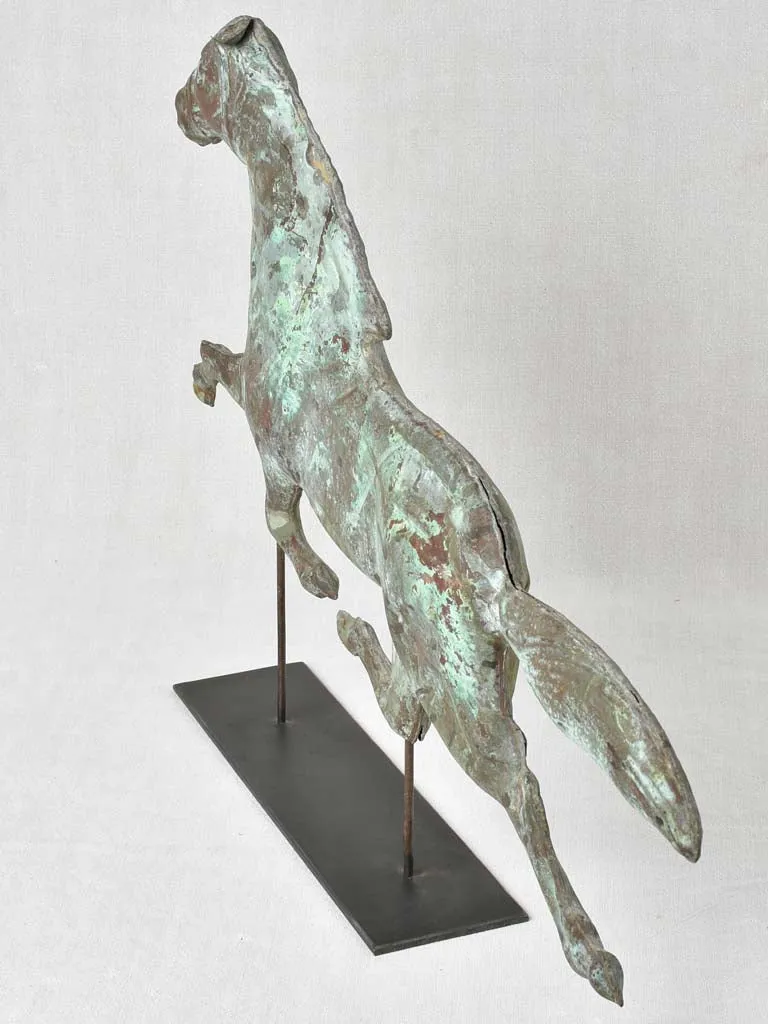 19th century French weather vane horse - copper 20"