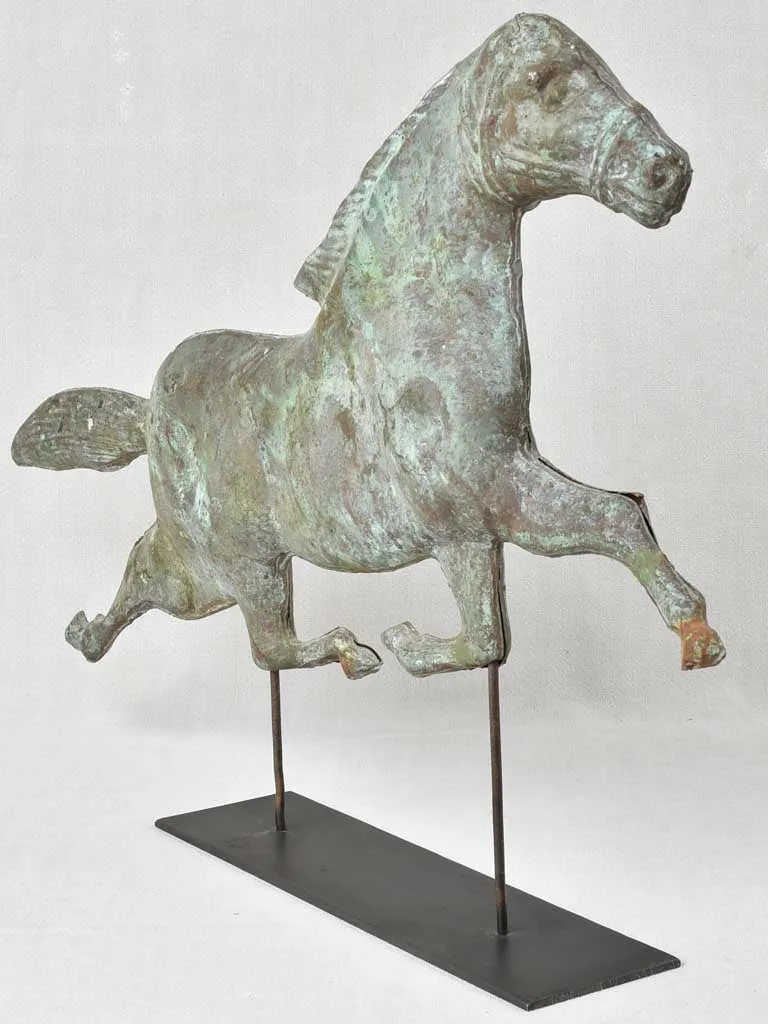 19th century French weather vane horse - copper 20"