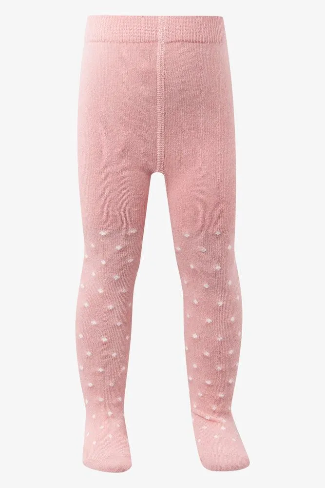 2 Pack Spot Jacquard Tights Pink & Grey