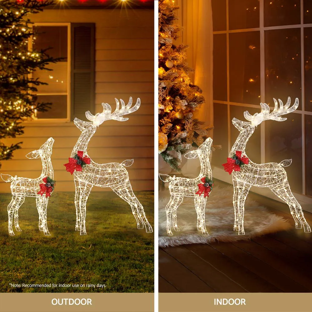 2-Pieces Christmas Lights 170 LED Fairy Light Reindeer Decorations