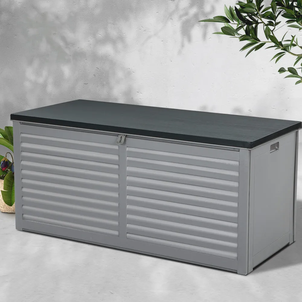 490L Weather-Resistant Lockable Storage Box, Bench Seat - Gardeon