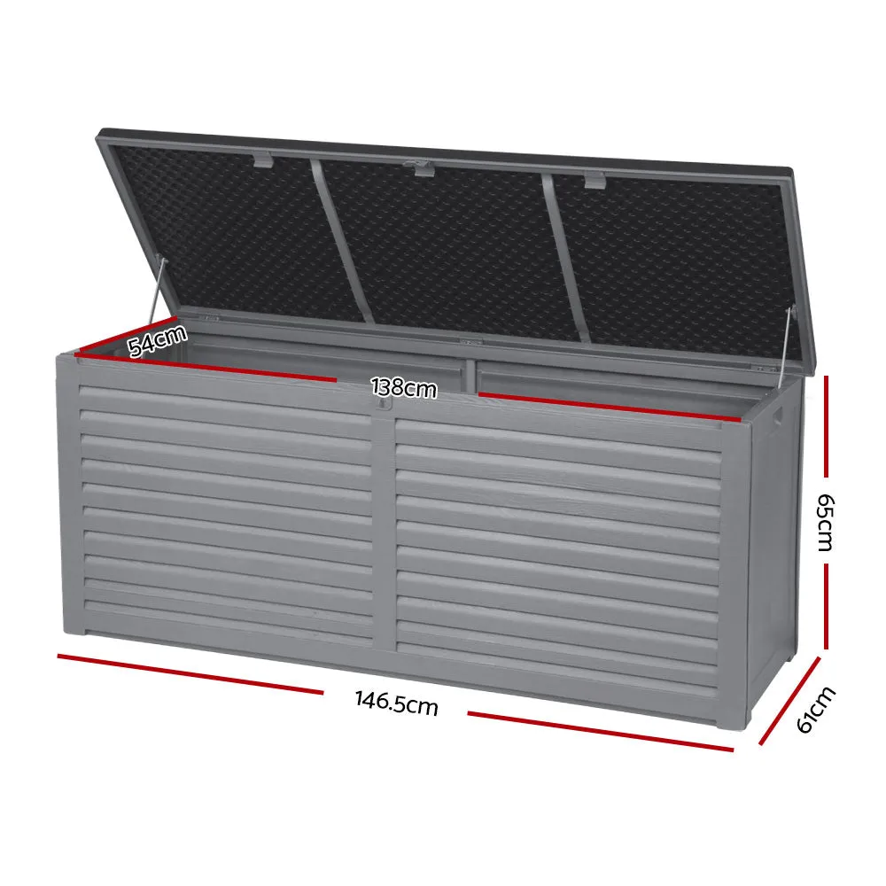 490L Weather-Resistant Lockable Storage Box, Bench Seat - Gardeon