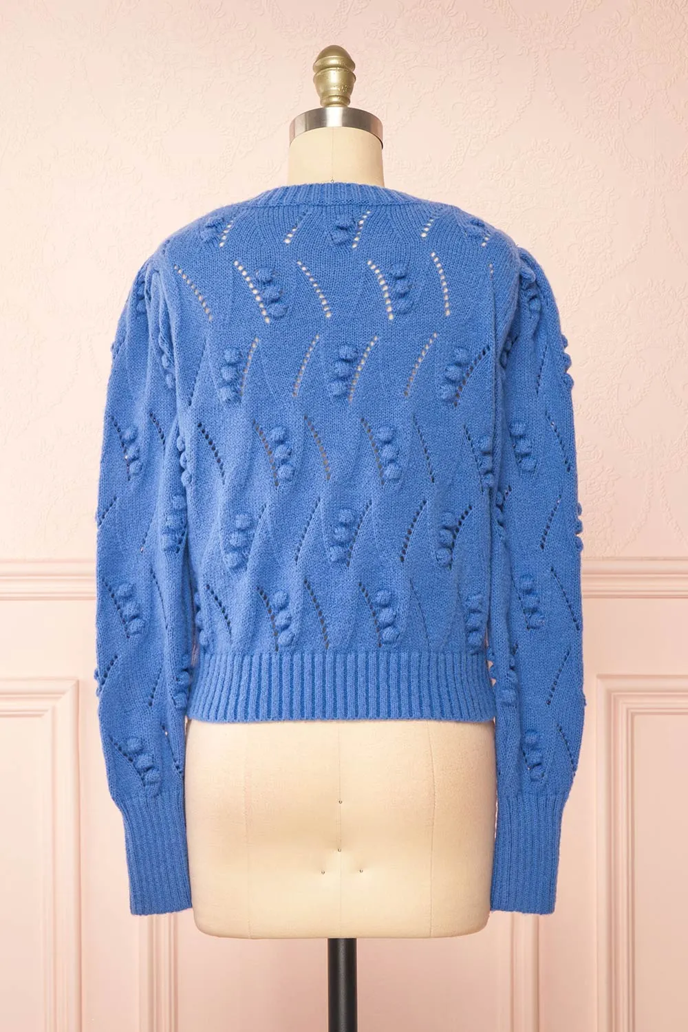 Alexis | Blue Sweater w/ Pompoms