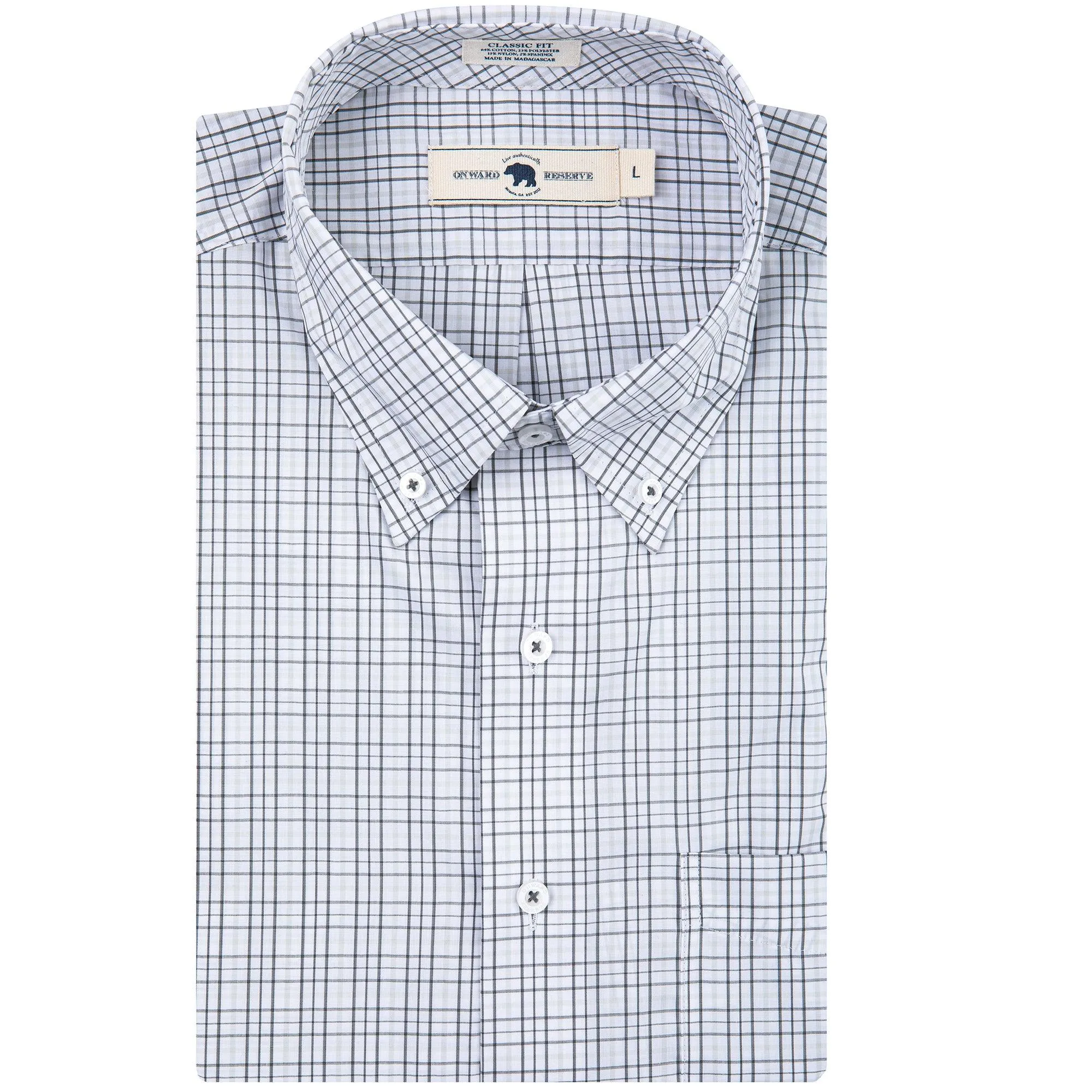 All Team Tattersall Button Down Shirt - Gunmetal