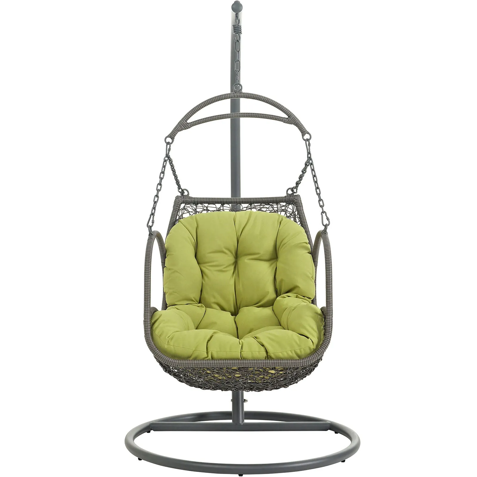 Arbor Outdoor Patio Wood Swing Chair Peridot EEI-2279-PER-SET