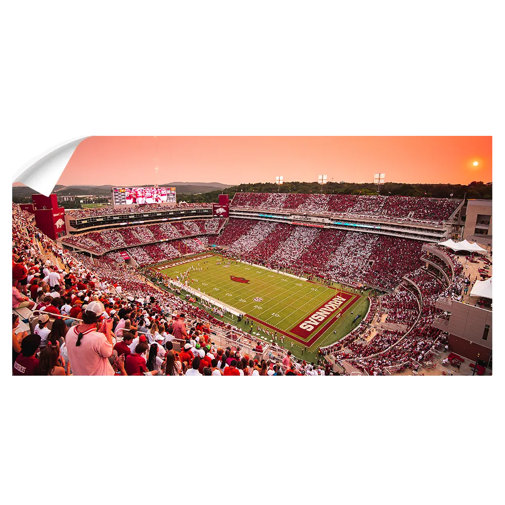 Arkansas Razorbacks - Aerial Donald W. Reynolds Razorback Stadium Stripe Out Panoramic