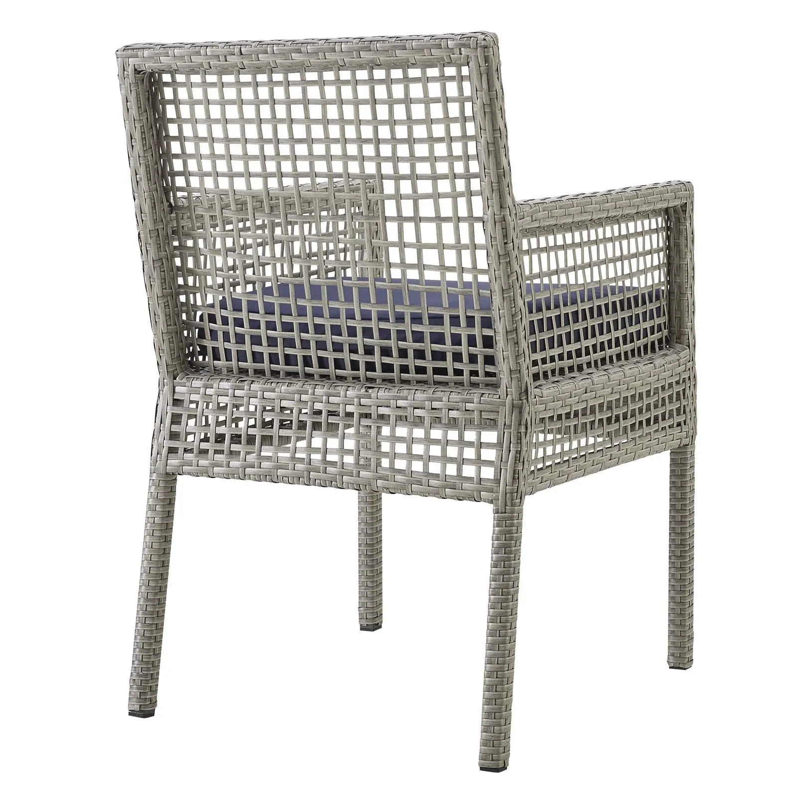 Aura 7 Piece Outdoor Patio Wicker Rattan Set Gray Navy EEI-3560-GRY-NAV-SET