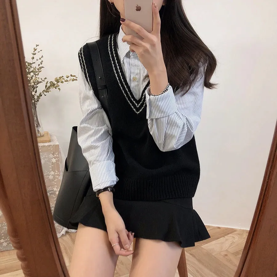 Autumn Winter Women Knitted Sweater Sleeveless Vest