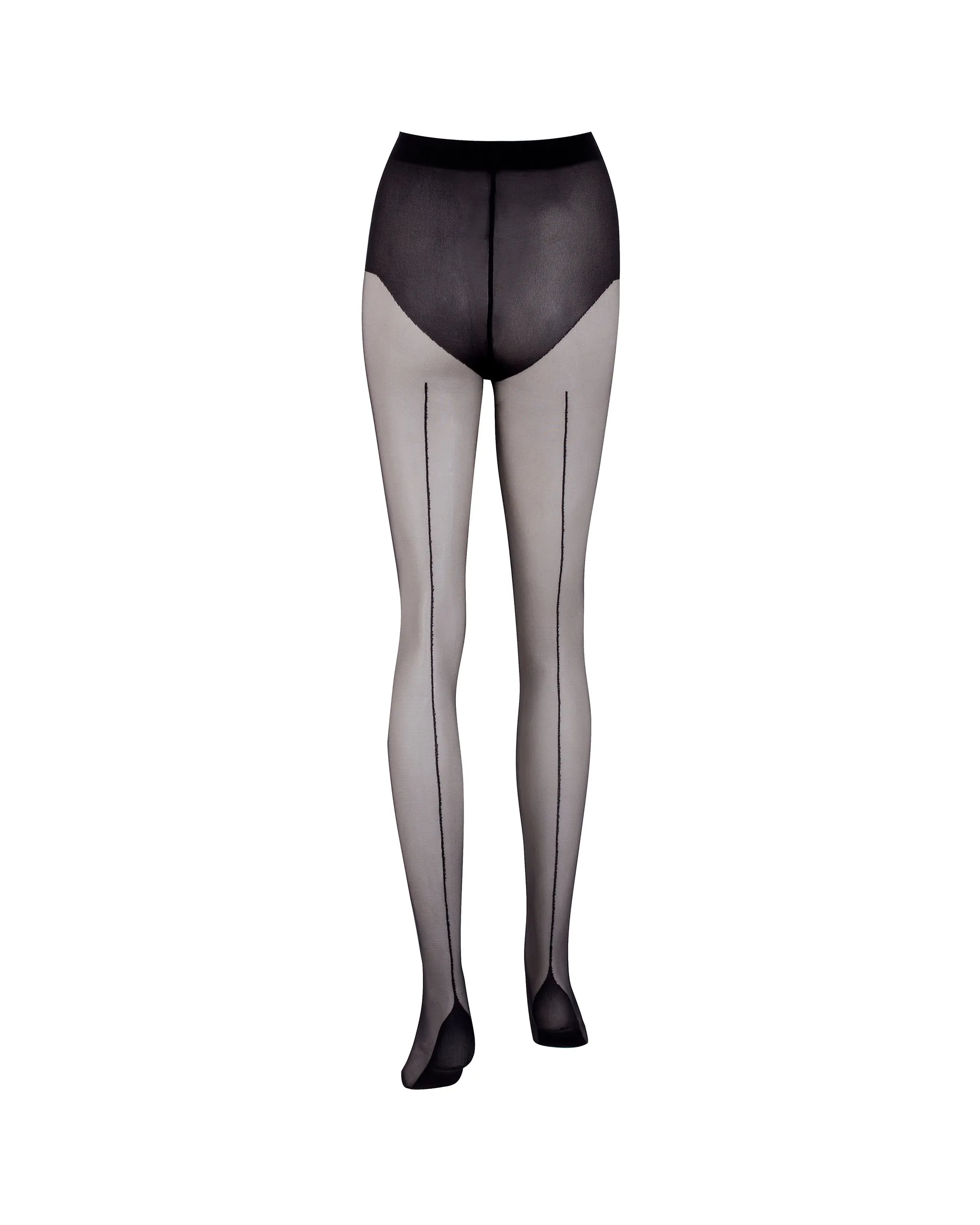 Back Seam Tights Black