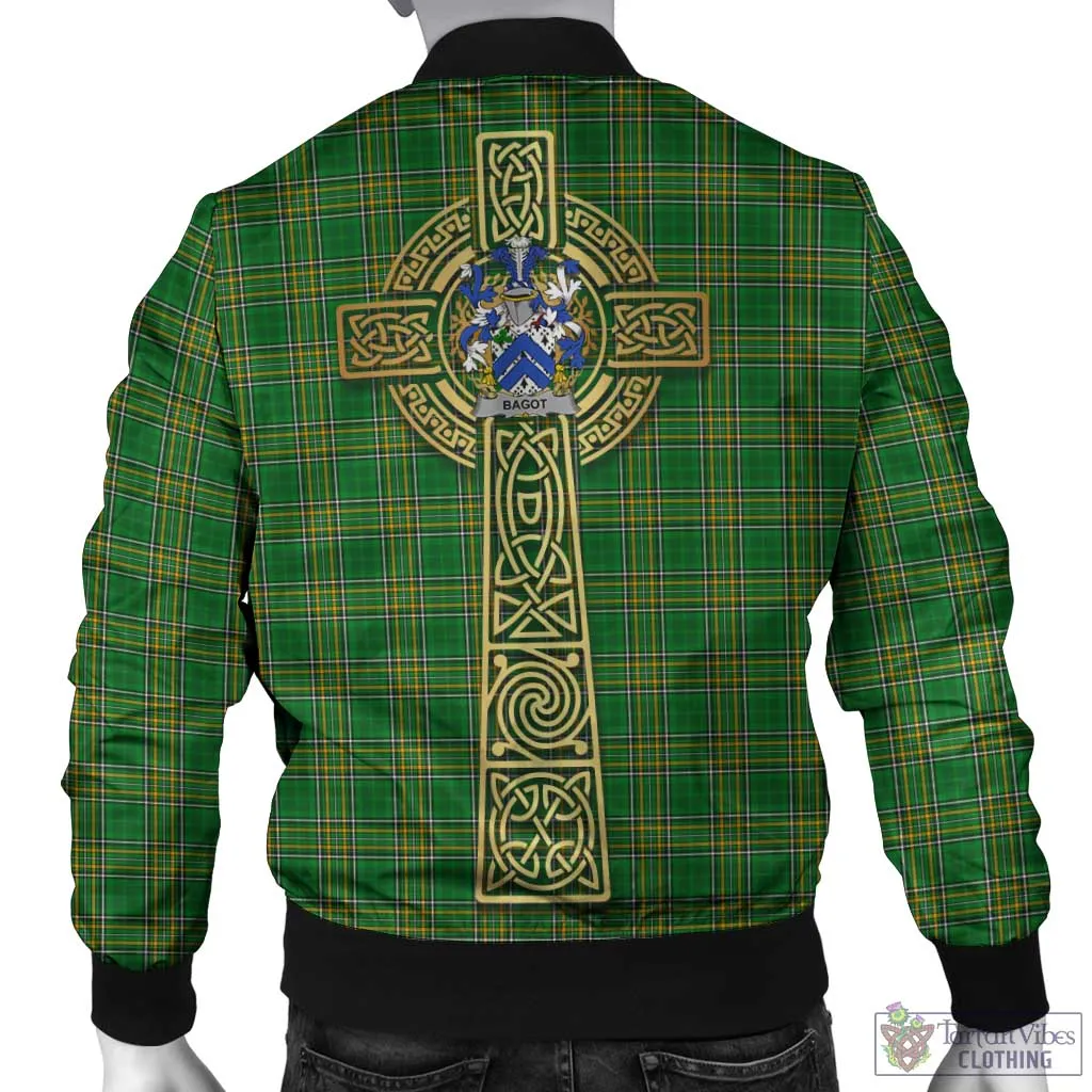 Bagot Irish Clan Tartan Bomber Jacket with Coat of Arms Celtic Tree of Life Style