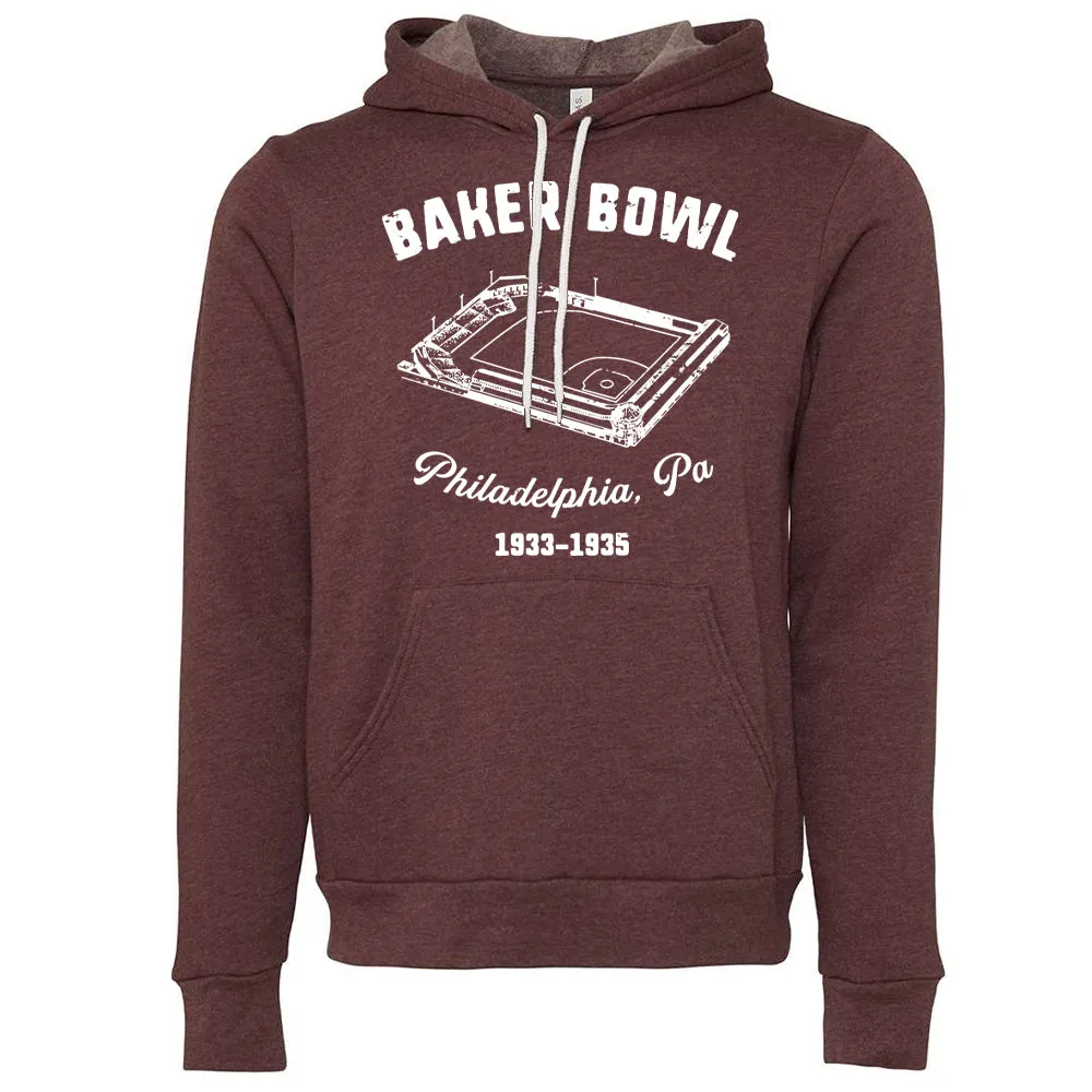 Baker Bowl Pullover Hoodie | Baker Bowl Heather Maroon Pullover Hoodie