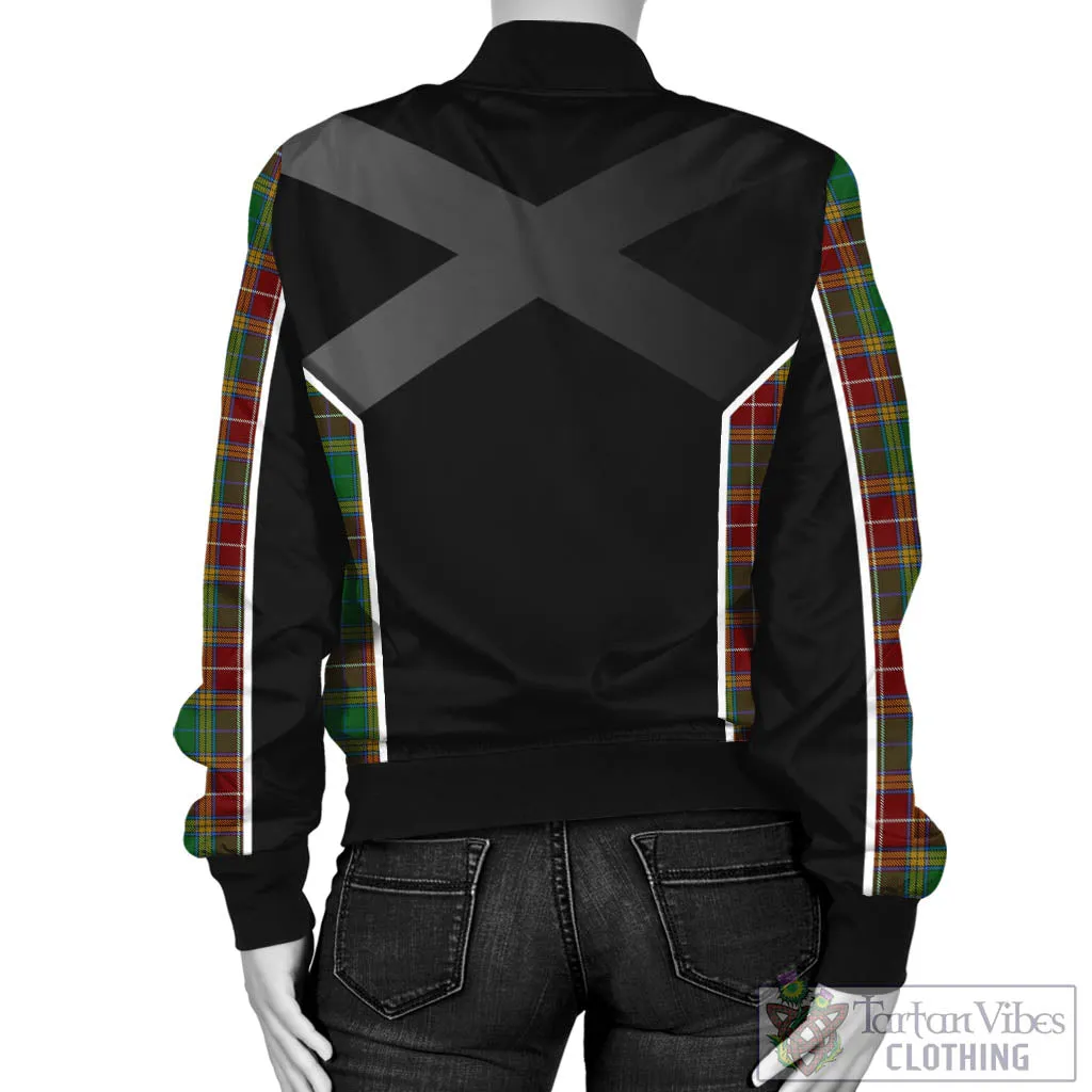 Baxter Tartan Bomber Jacket with Family Crest and Scottish Thistle Vibes Sport Style