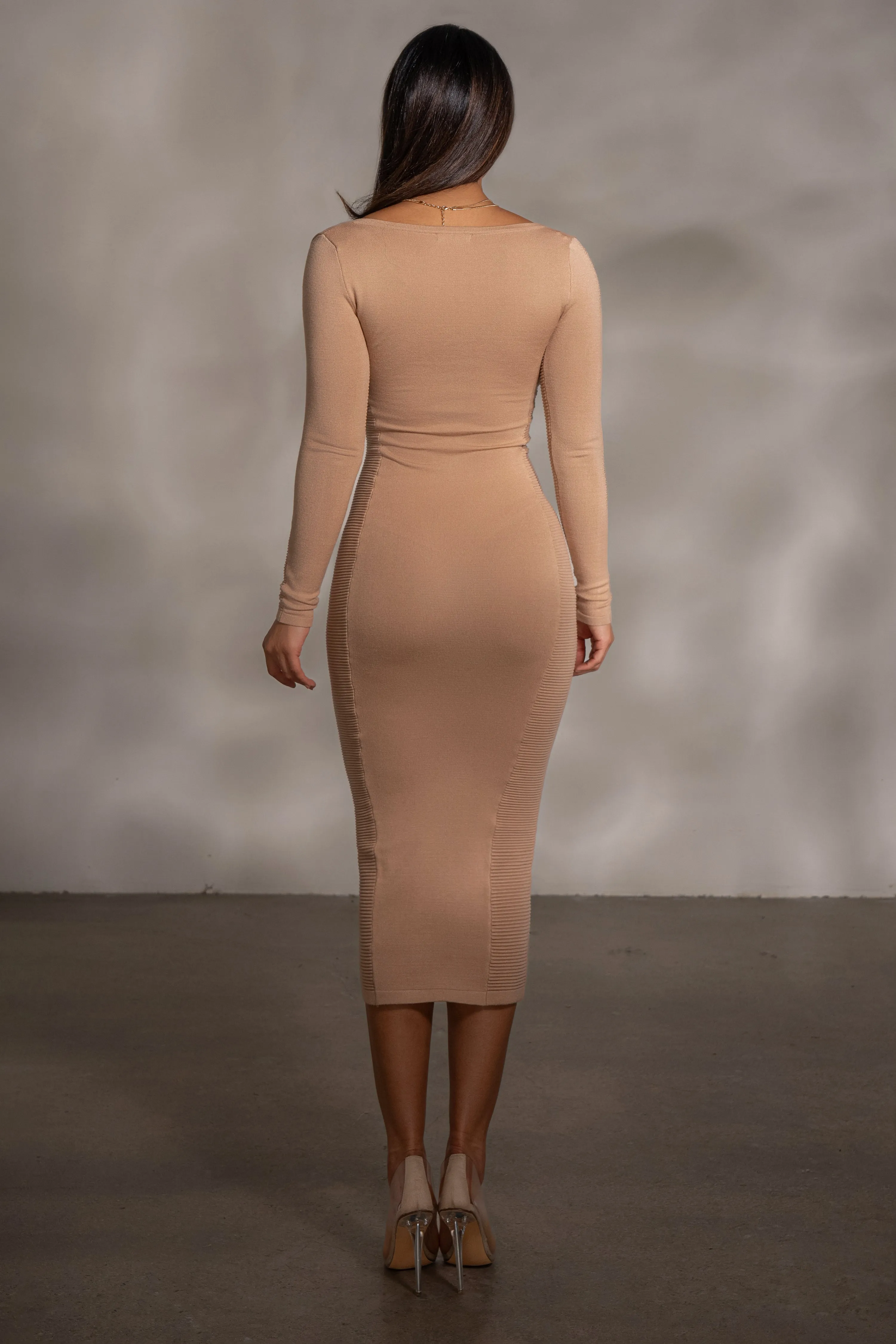 Beige Pollie Midi Dress