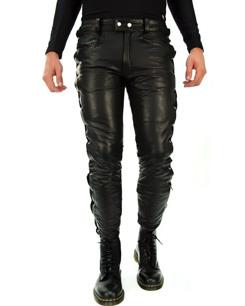 Biker's Side Laced Leather Pants