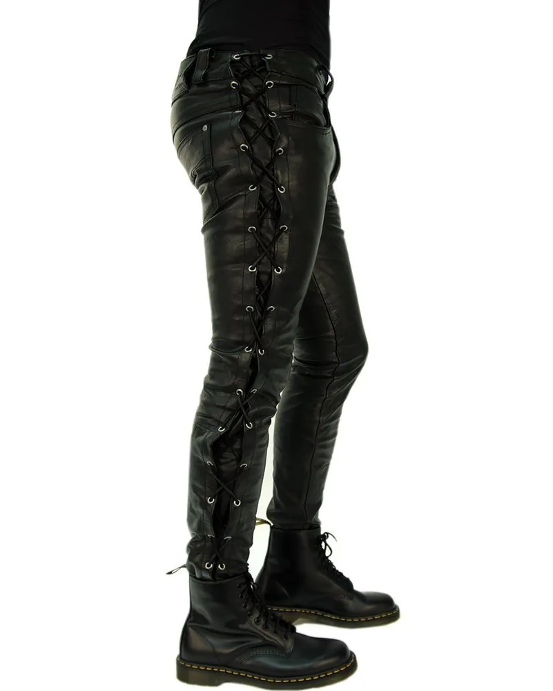 Biker's Side Laced Leather Pants