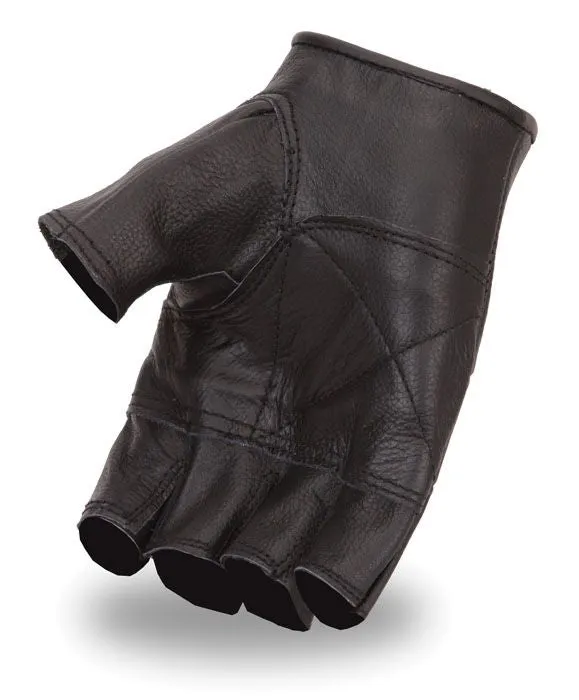 Black Fingerless Leather Gloves