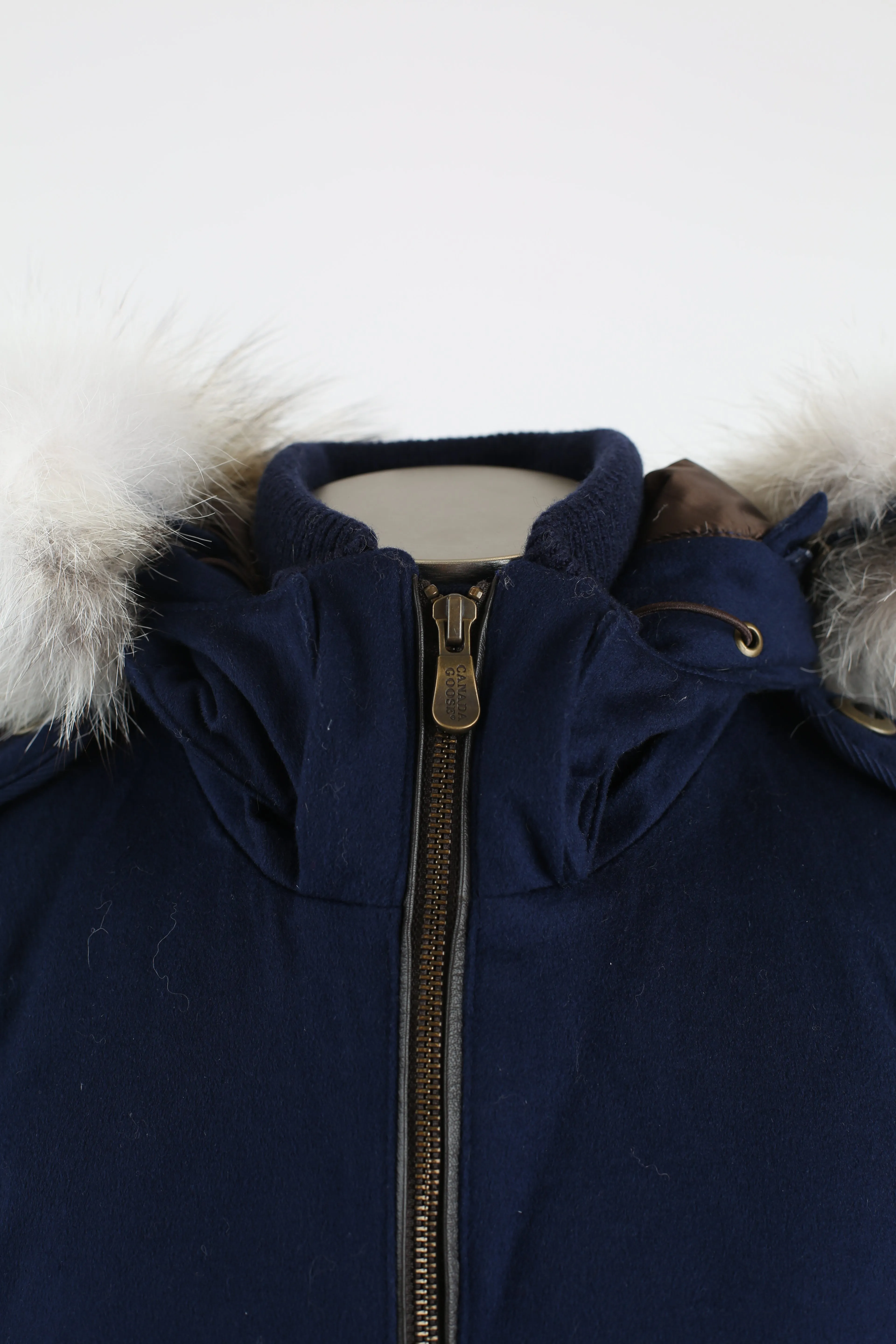 Branta Wool Bomber W/ Fur Hood - Loro Piana Storm System