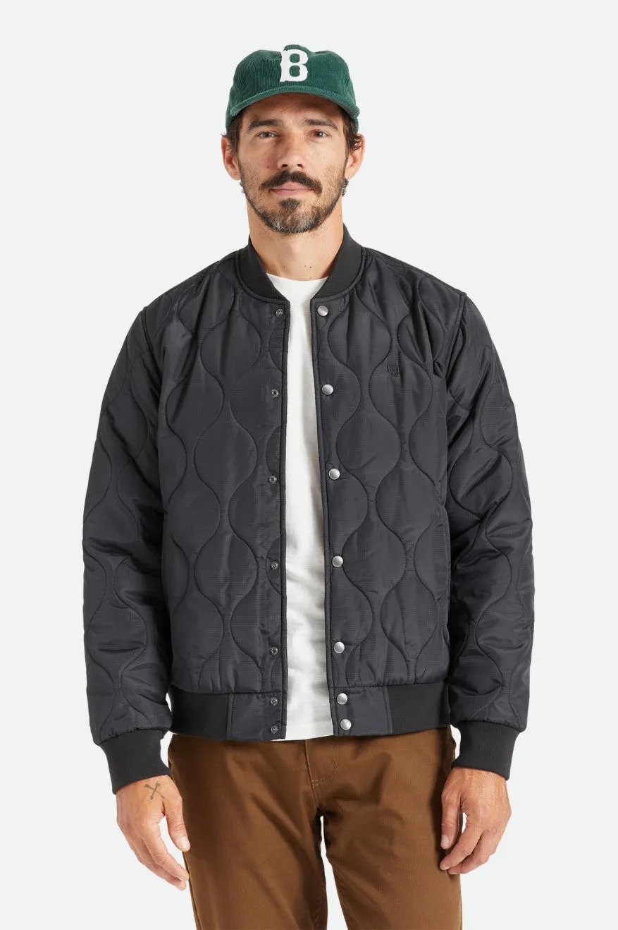 Brixton Dillinger Quilted Bomber Jacket - Black