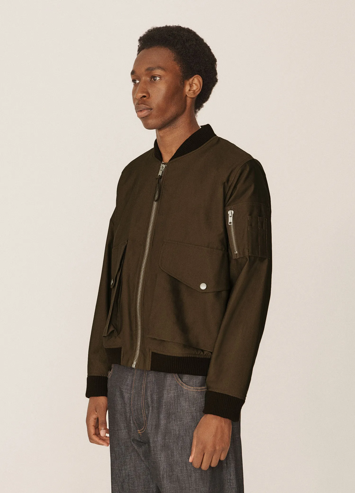 Bros Reverse Moleskin Bomber Jacket