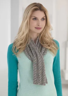 Cabled Tweed Scarf Pattern (Knit)