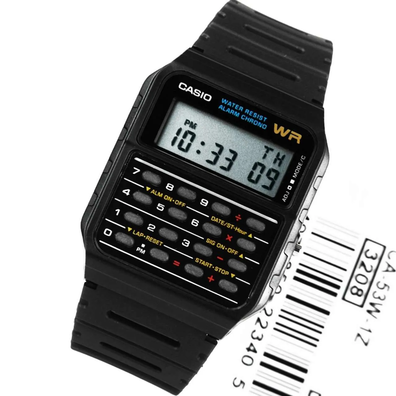 Casio CA-53W-1Z Black Calculator Watch for Men and Women