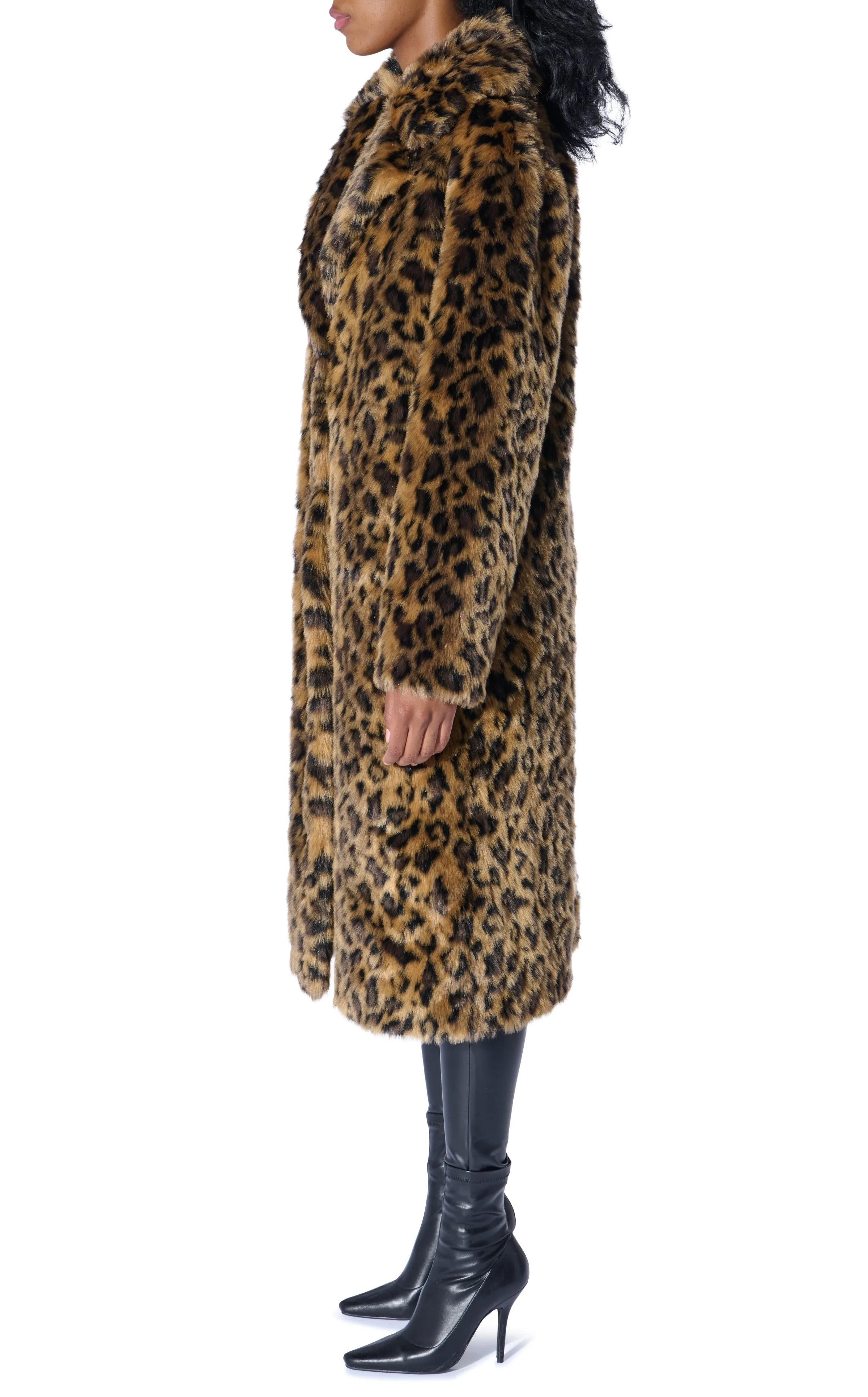 CATTY LEOPARD FAUX FUR JACKET