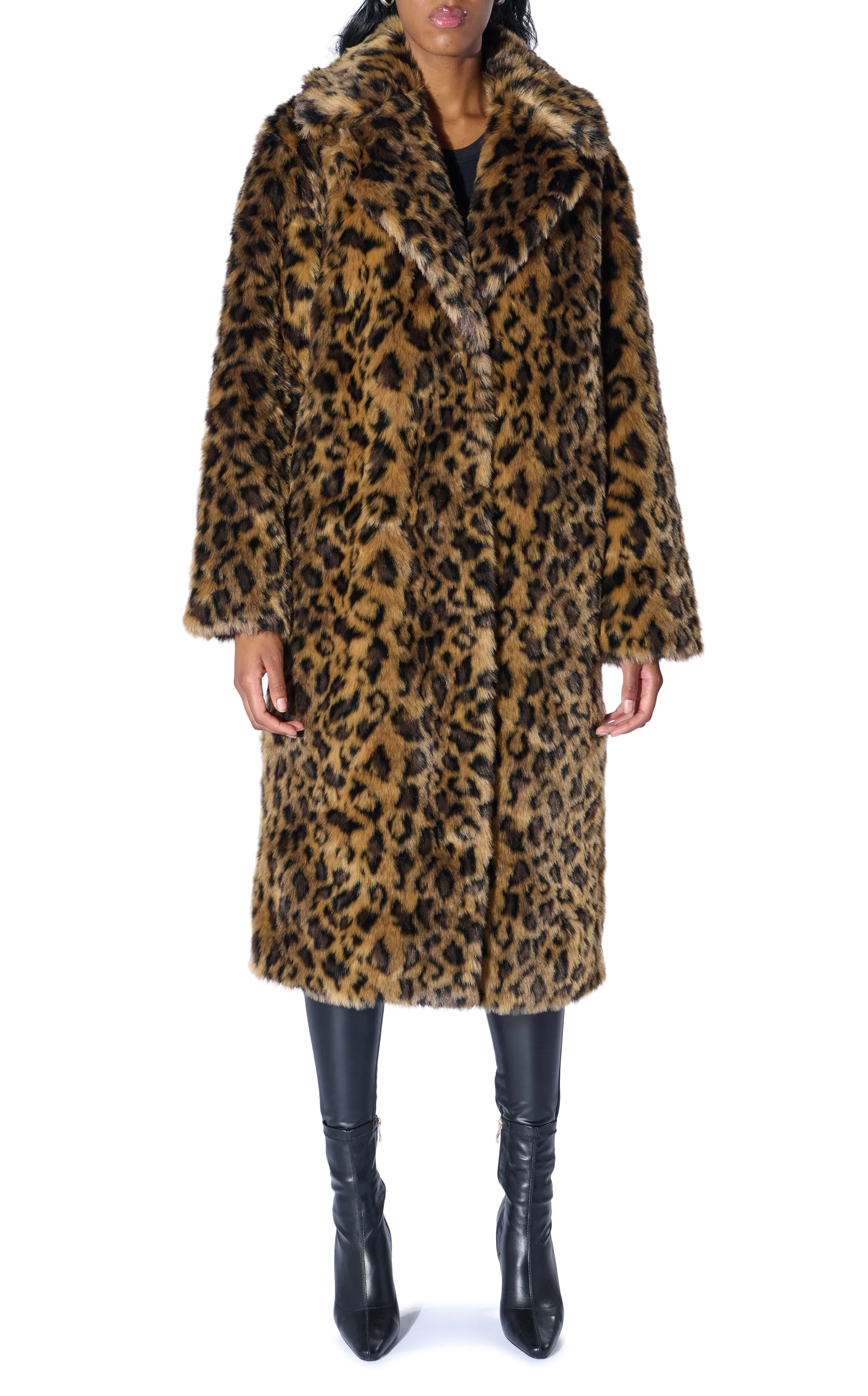 CATTY LEOPARD FAUX FUR JACKET