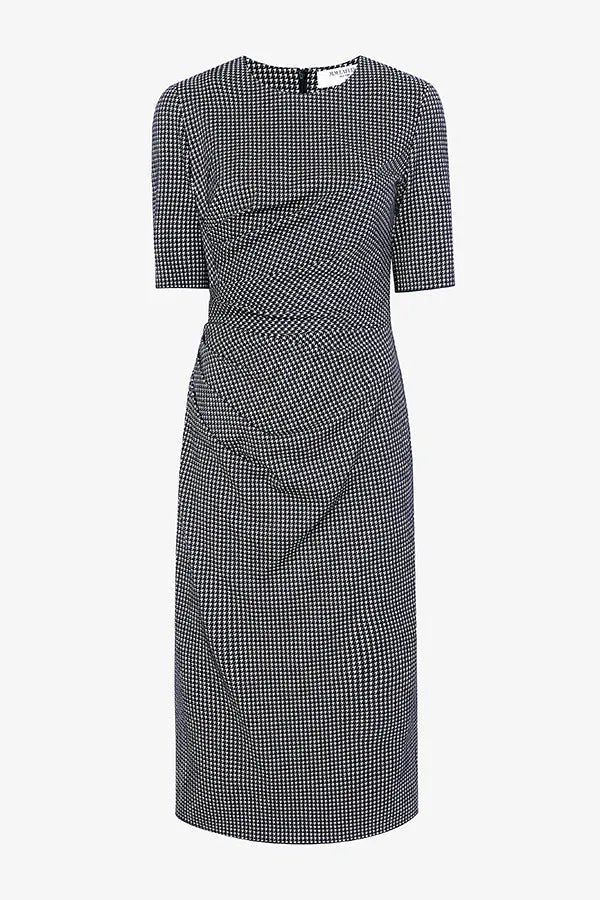 Ciela Dress - Stretch Houndstooth :: Black/White