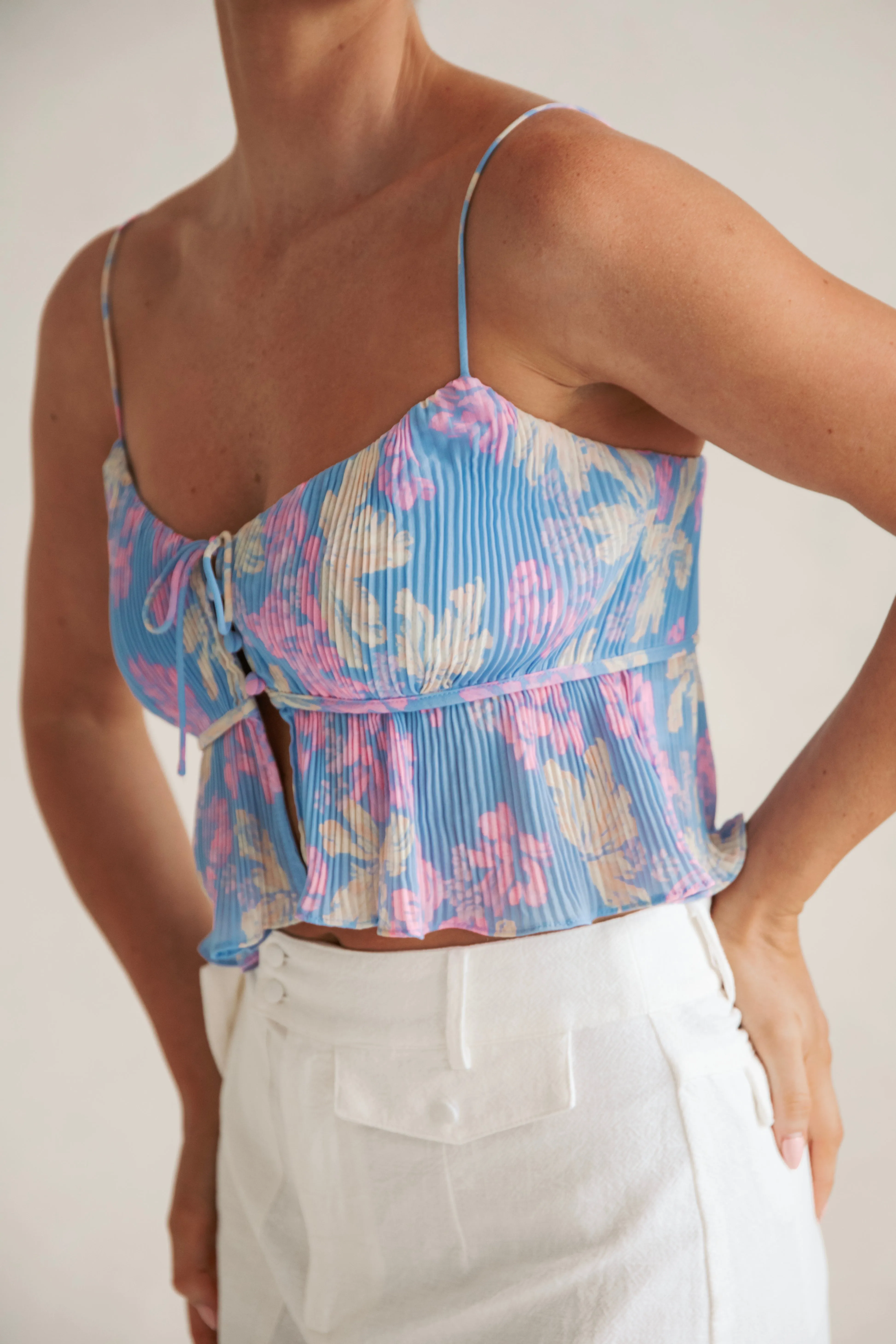 Cleo Pleated Top - Iris Vacay