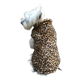 Coco Puffer Dog Coat With Diamond Quilting Velvet Leopard