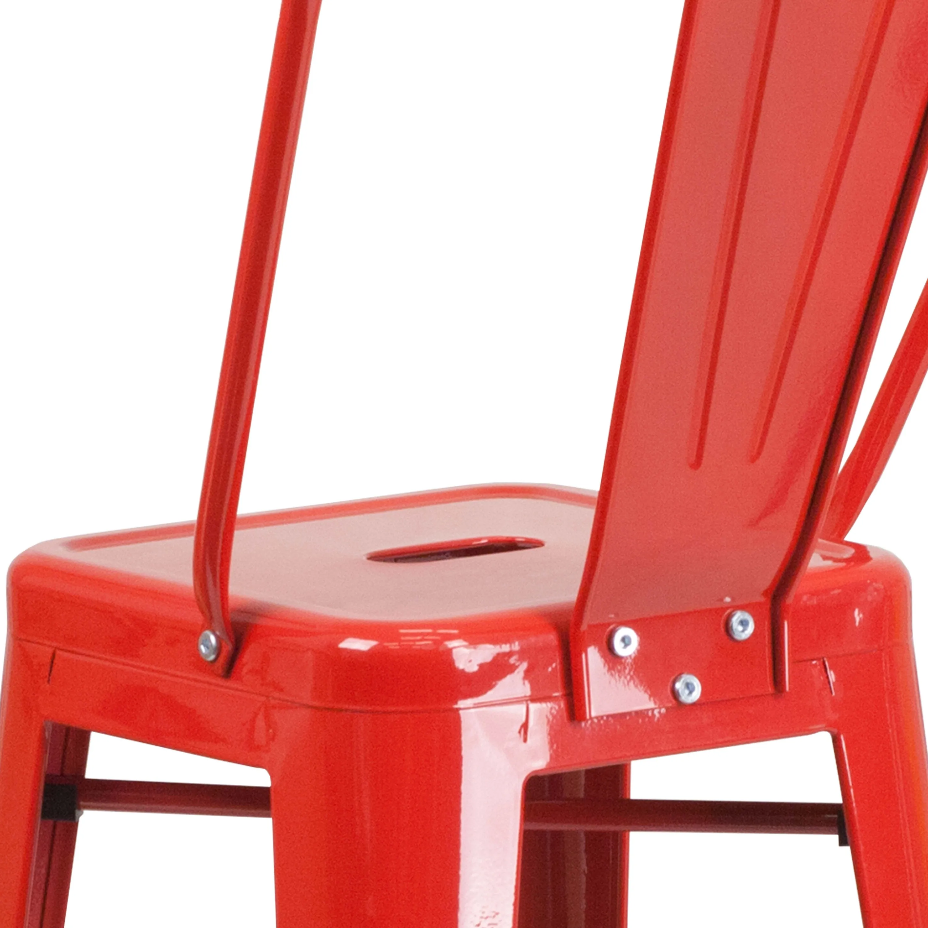 Commercial Grade 30" High Metal Indoor-Outdoor Barstool with Back