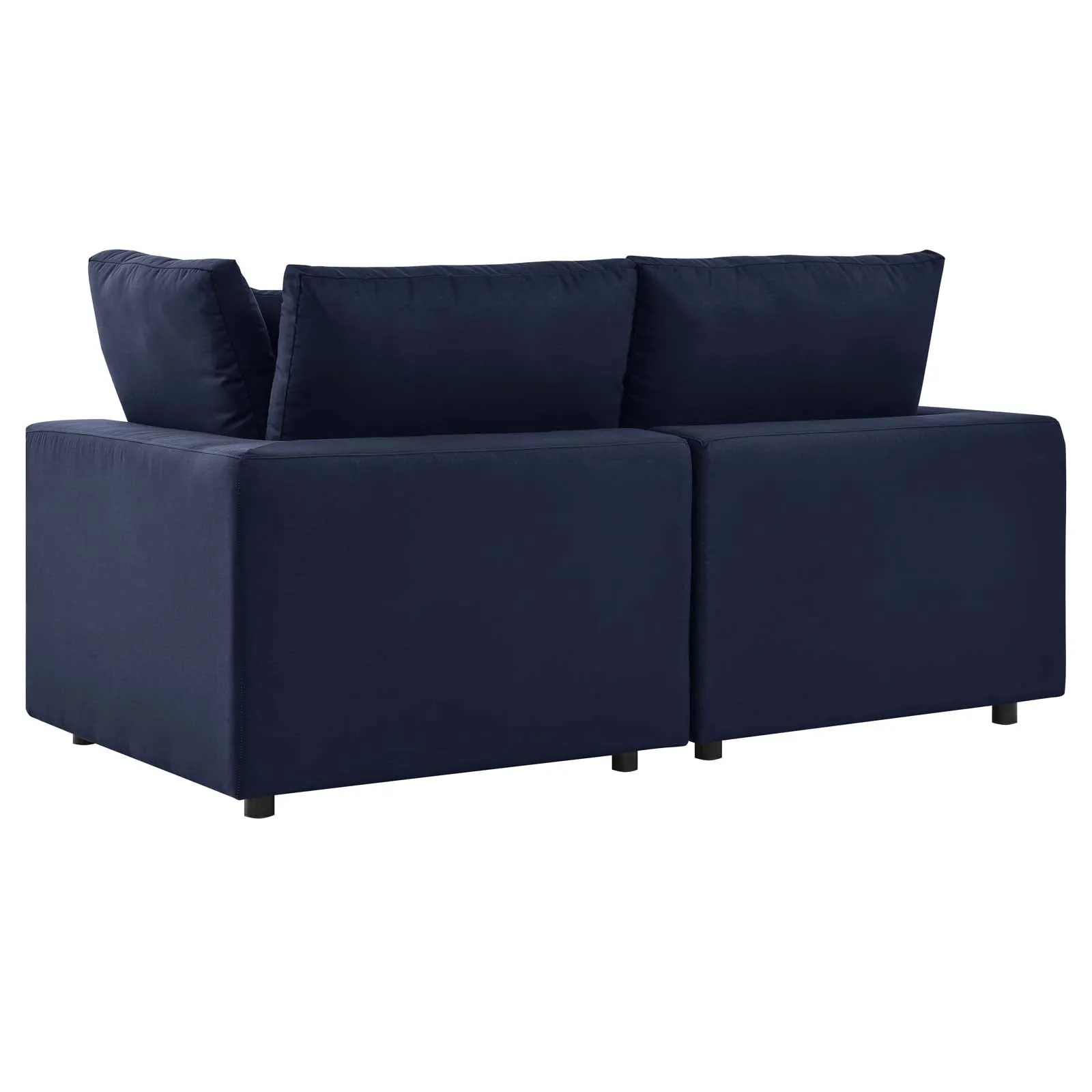 Commix Overstuffed Outdoor Patio Loveseat Navy EEI-5576-NAV