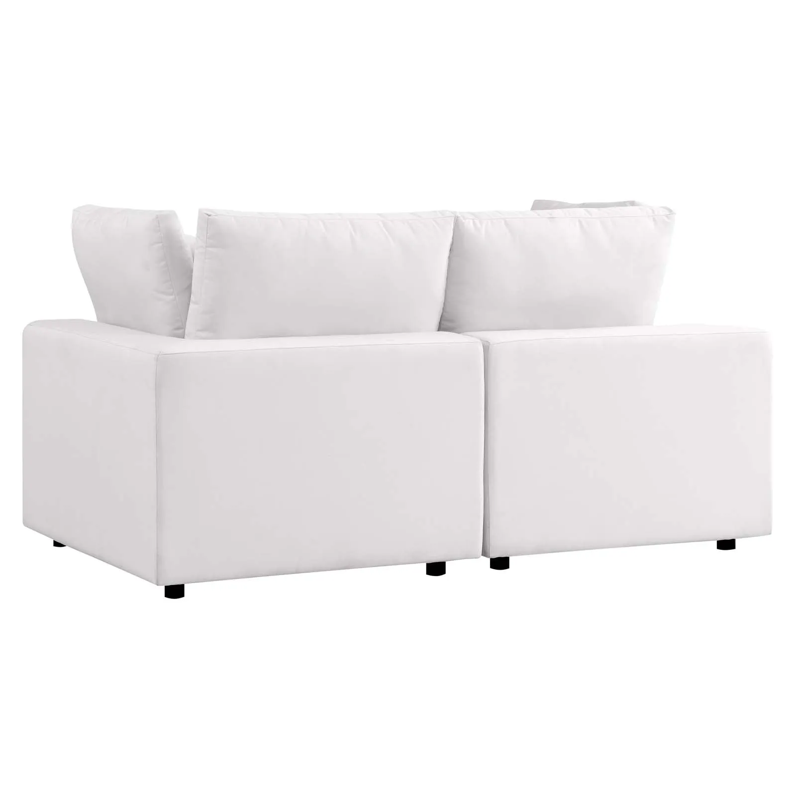 Commix Overstuffed Outdoor Patio Loveseat White EEI-5576-WHI