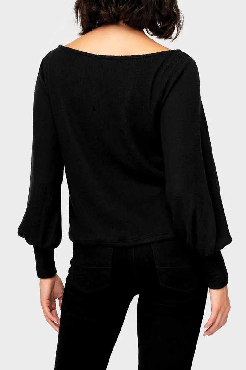 Dolman Sleeve Ribbed Cozy Knit Top