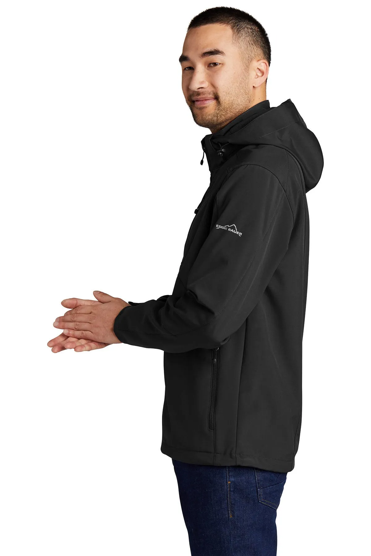 Eddie Bauer Hooded Soft Shell Custom Parkas, Black