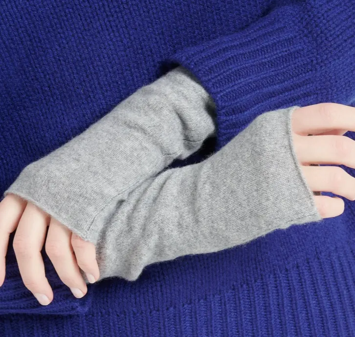 Fingerless Gray Cashmere Gloves