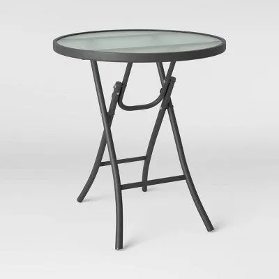 Folding Round Patio Accent Table - Clear - Room Essentials