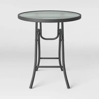 Folding Round Patio Accent Table - Clear - Room Essentials