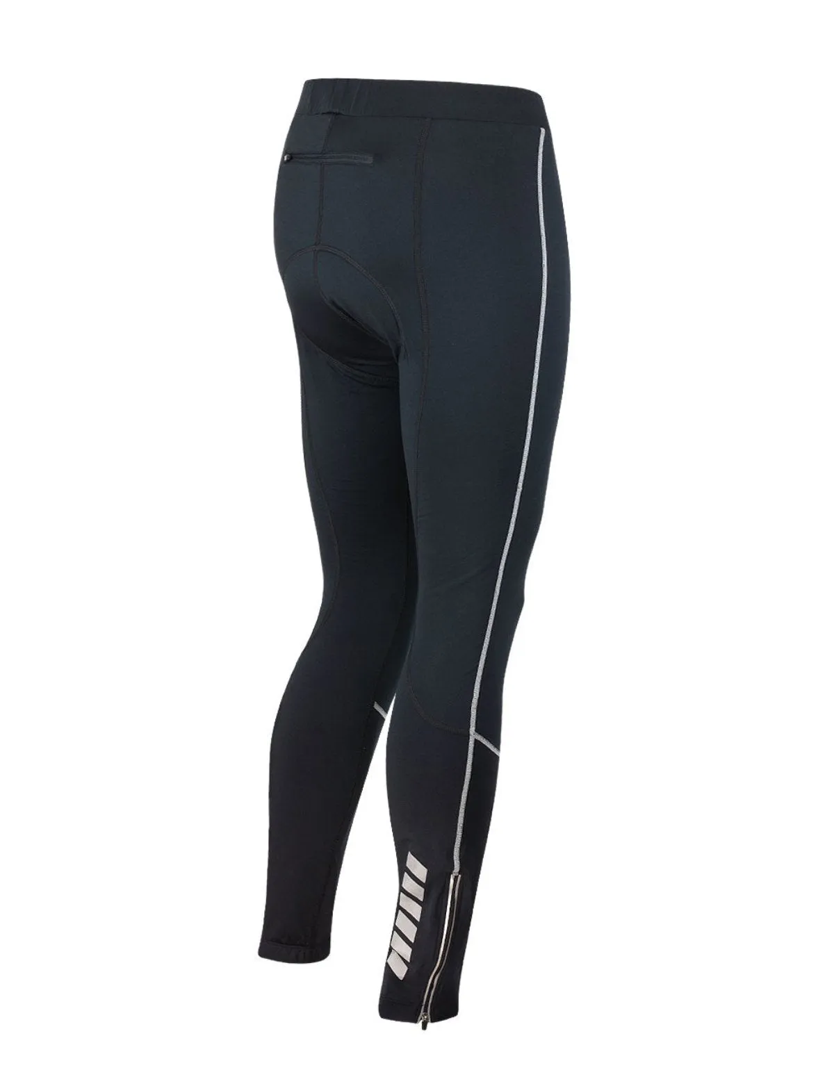 Herren Thermo Fahrradhose Lang Pro Schwarz-Silber