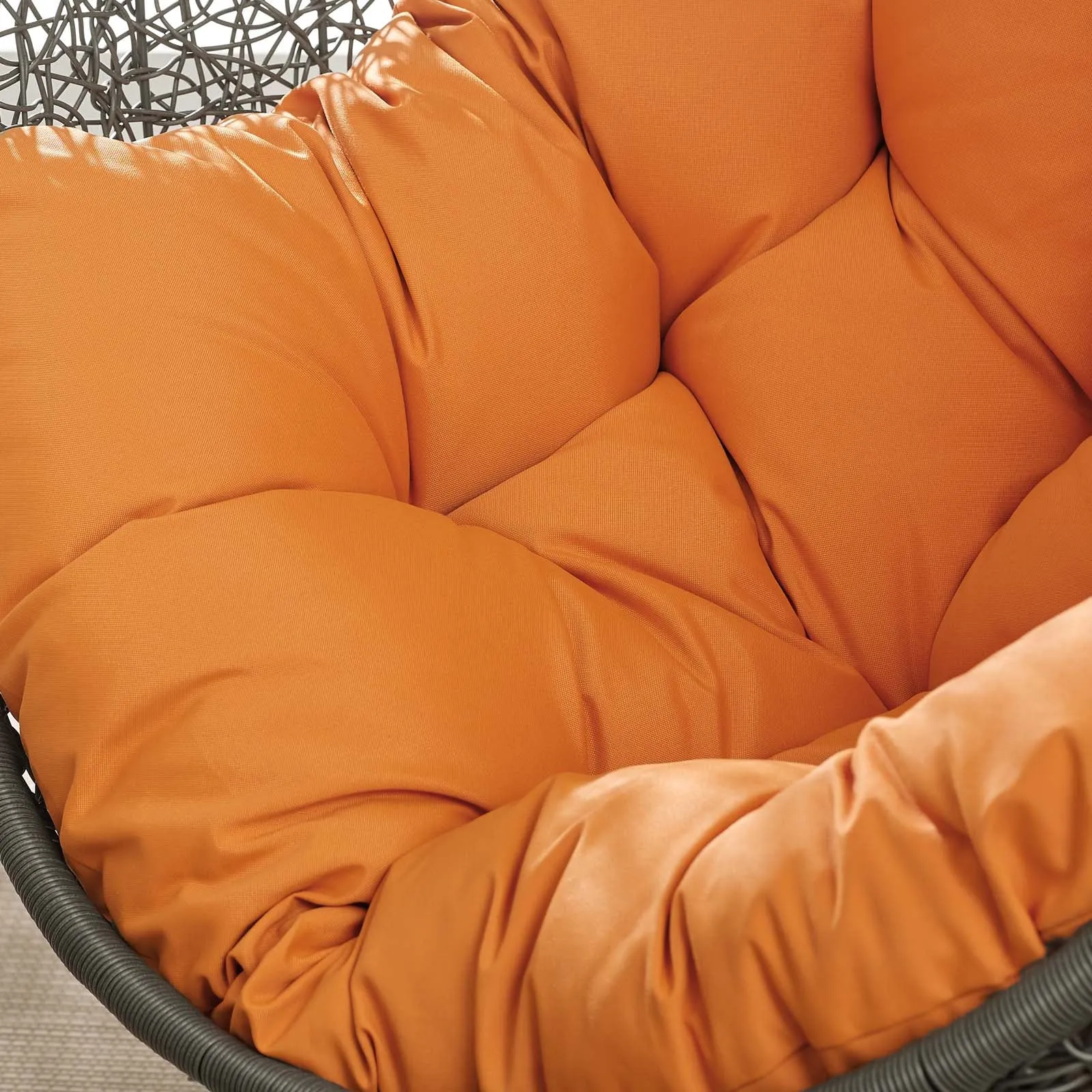 Hide Outdoor Patio Swing Chair With Stand Gray Orange EEI-2273-GRY-ORA