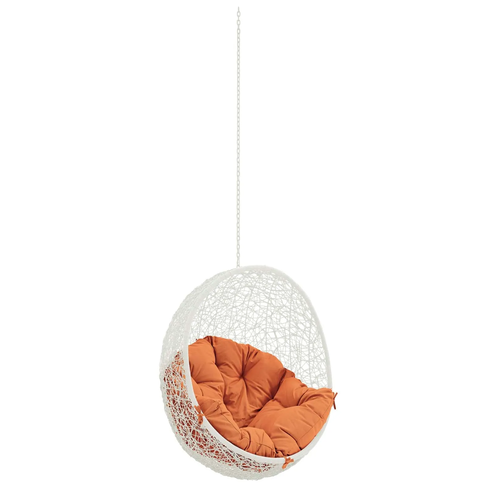 Hide Outdoor Patio Swing Chair Without Stand White Orange EEI-2654-WHI-ORA