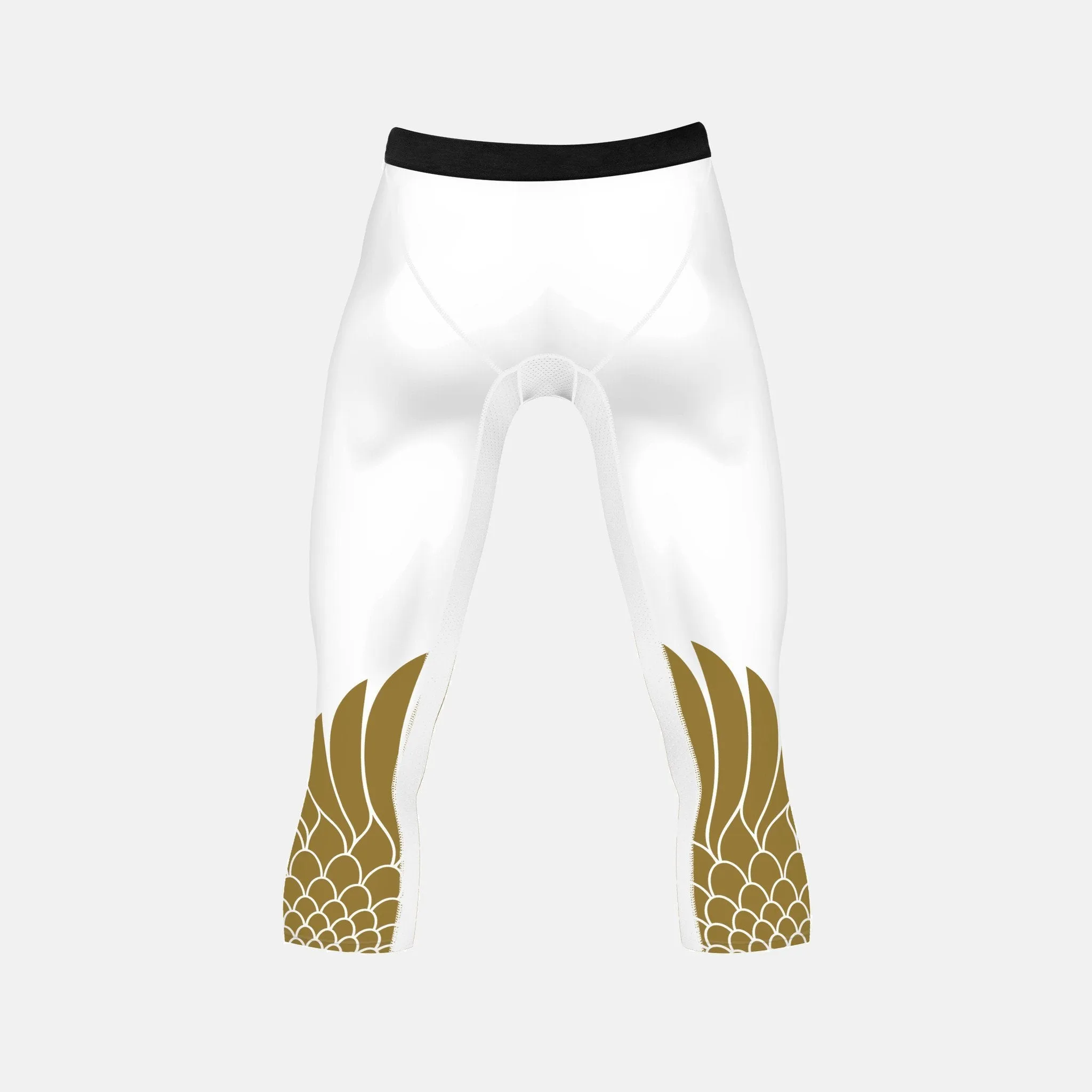 Icarus White and Gold compression 3/4 tights / leggings