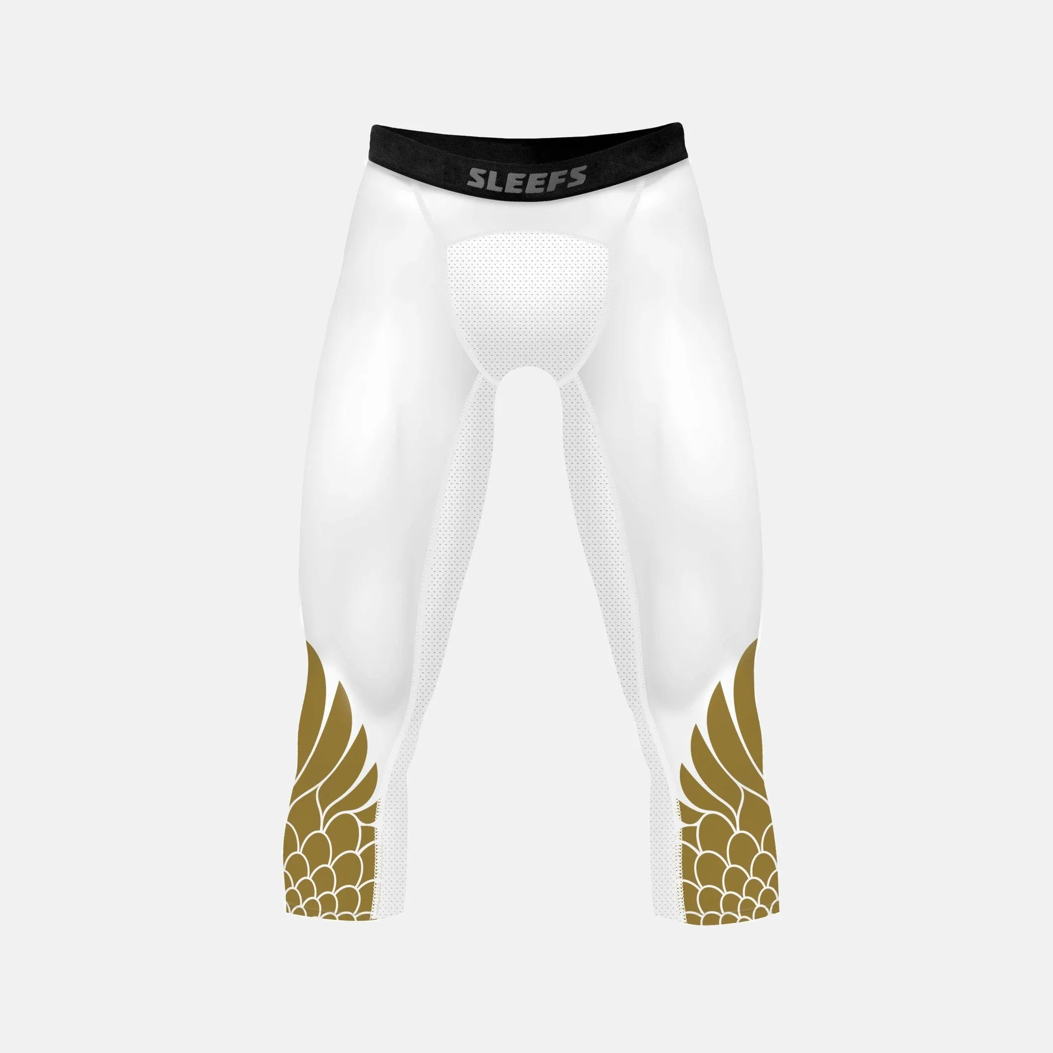 Icarus White and Gold compression 3/4 tights / leggings