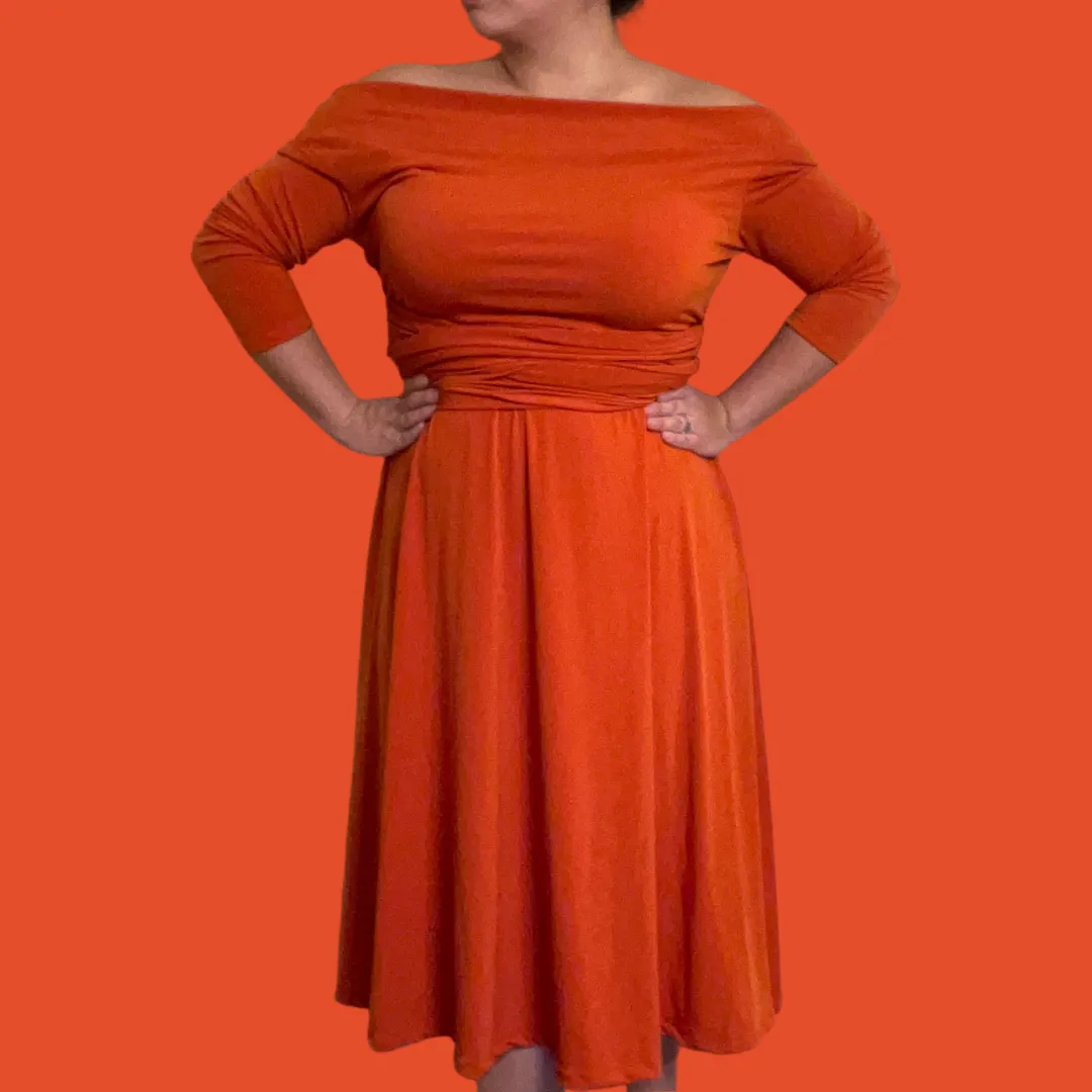 Jacqueline Orange Midi